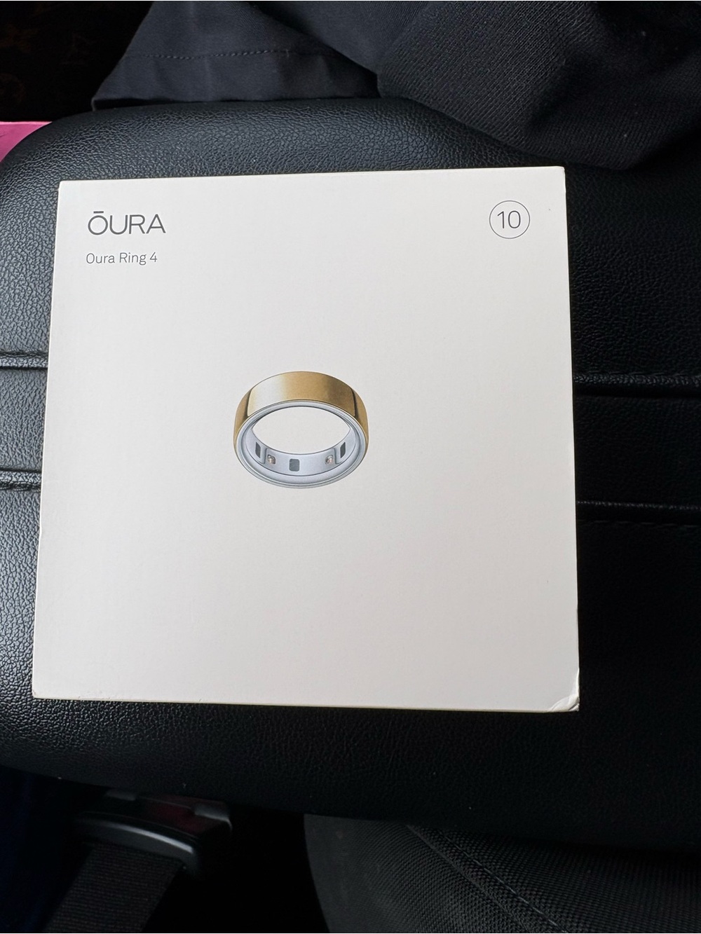 Oura Gold and White Ring 4 Boxed Retail Packaging